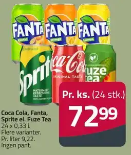 Fleggaard Coca Cola, Fanta, Sprite el. Fuze Tea tilbud