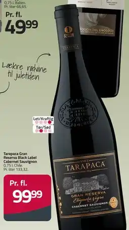 Fleggaard Tarapaca Gran Reserva Black Label Cabernet Sauvignon tilbud