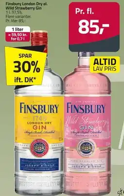 Fleggaard Finsbury London Dry el. Wild Strawberry Gin tilbud