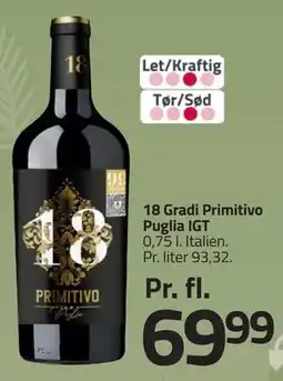Fleggaard 18 Gradi Primitivo Puglia IGT tilbud