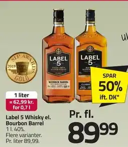 Fleggaard Label 5 Whisky el. Bourbon Barrel tilbud