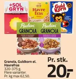 Fleggaard Granola, Guldkorn el. Havrefras tilbud