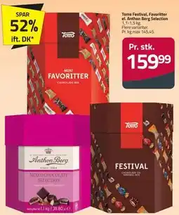 Fleggaard Toms Festival, Favoritter el. Anthon Berg Selection tilbud