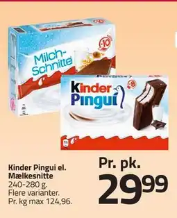 Fleggaard Kinder Pingui el. Mælkesnitte tilbud