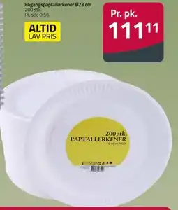 Fleggaard Engangspaptallerkener Ø23 cm tilbud