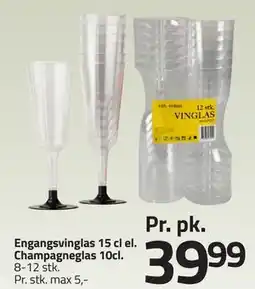 Fleggaard Engangsvinglas 15 cl el. Champagneglas 10cl tilbud