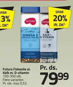 Fleggaard Futura Fiskeolie el. Kalk m. D-vitamin tilbud