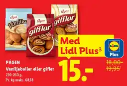 Lidl PÅGEN Vaniljeboller eller gifflar tilbud