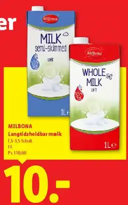 Lidl Langtidsholdbar mælk (UHT) tilbud