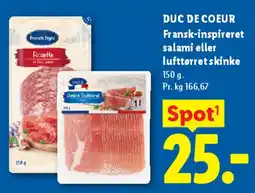 Lidl Fransk-inspireret salami eller lufttørret skinke tilbud