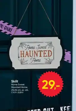 BigDollar Skilt Home Sweet Haunted Home tilbud