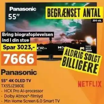 Power Panasonic 55" 4K OLED TV TX55JZ980E tilbud