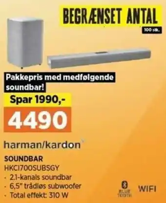 Power Soundbar HKCI700SUBSGY tilbud
