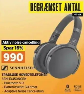 Power Trådløse Hovedtelefoner SENHD450NCBK tilbud