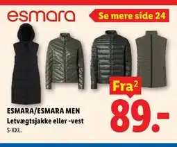 Lidl ESMARA/ESMARA MEN Letvægtsjakke eller -vest tilbud