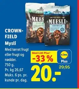 Lidl CROWNFIELD Mysli, App-pris tilbud