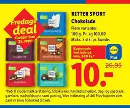 Lidl RITTER SPORT Chokolade, App-pris tilbud