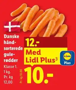 Lidl Danske håndsorterede gulerødder tilbud