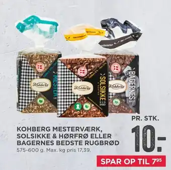 MENY Kohberg mesterværk, solsikke & hørfrø eller bagernes bedste rugbrød tilbud