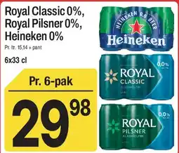 ABC Lavpris Royal Classic 0% / Royal Pilsner 0% / Heineken 0% tilbud
