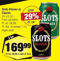 Calle Slots Pilsner / Slots Classic (3 ks tilbud) tilbud
