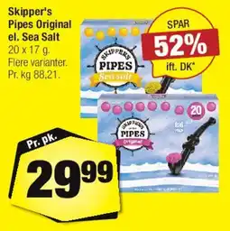 Calle Skipper's Pipes Original el. Sea Salt tilbud