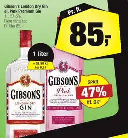 Calle Gibson's London Dry Gin / Pink Premium Gin 1 l tilbud