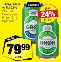 Calle Tuborg Pilsner / Nul 0,0% tilbud