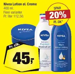 Calle Nivea Lotion el. Creme tilbud