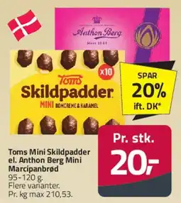 Fleggaard Toms Mini Skildpadder / Anthon Berg Mini Marcipanbrød tilbud