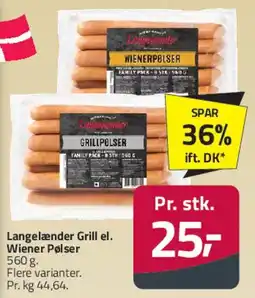 Fleggaard Langelænder Grill el. Wiener Pølser tilbud