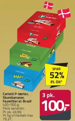 Fleggaard Carletti - P-tærter / Skumbananer / Favoritter / Brazil tilbud