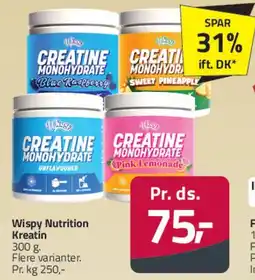 Fleggaard Wispy Nutrition Kreatin (Creatine Monohydrate) tilbud