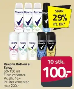 Fleggaard Rexona Roll-on / Spray tilbud