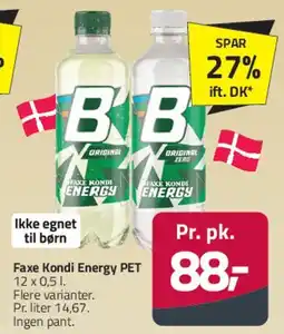 Fleggaard Faxe Kondi Energy PET tilbud