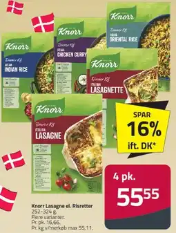 Fleggaard Knorr Lasagne el. Risetter tilbud
