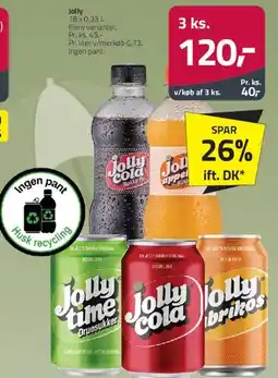 Fleggaard Jolly (18 x 0,33 l) - tilbud 3 ks. 120,- tilbud