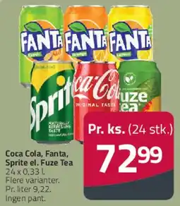 Fleggaard Coca Cola, Fanta, Sprite & Fuze Tea (24 x 0,33 l) tilbud