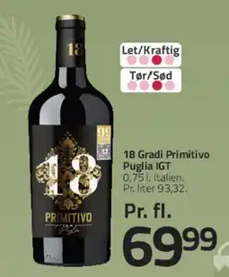 Fleggaard 18 Gradi Primitivo Puglia IGT tilbud