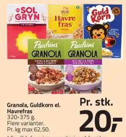 Fleggaard Granola / Guldkorn / Havrefras tilbud