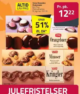 Fleggaard Toms klassiske/jule chokolade assortement tilbud