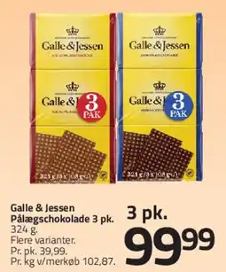 Fleggaard Galle & Jessen Pålægschokolade (3 pk.) tilbud