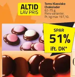 Fleggaard Toms Klassiske Chokolader tilbud
