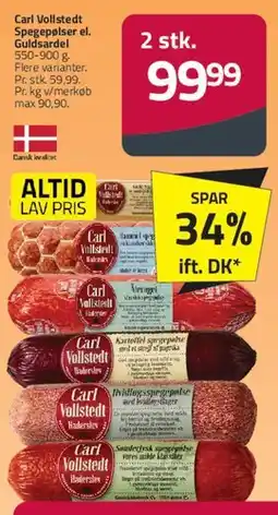 Fleggaard Carl Vollstedt Spegepølse tilbud