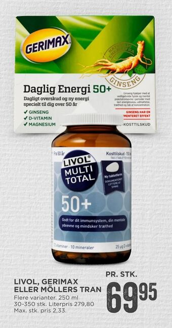 MENY Livol, gerimax eller möllers tran tilbud