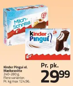 Fleggaard Kinder Pingui / Milch-Schnitte tilbud