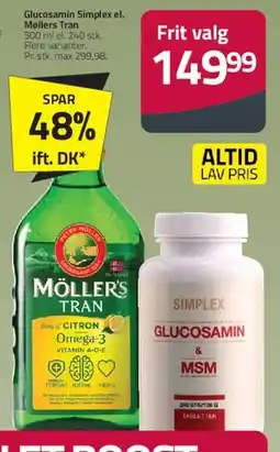Fleggaard Möller's Tran / Simplex Glucosamin tilbud