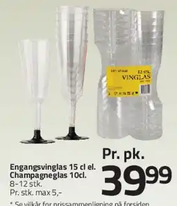 Fleggaard Engangsvinglas 15 cl / Champagneglas 10 cl tilbud