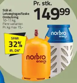 Fleggaard Norbro Energi letvægtsgasflaske (ombytning) tilbud