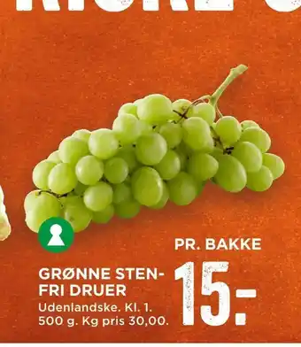 MENY Grønne stenfri druer tilbud